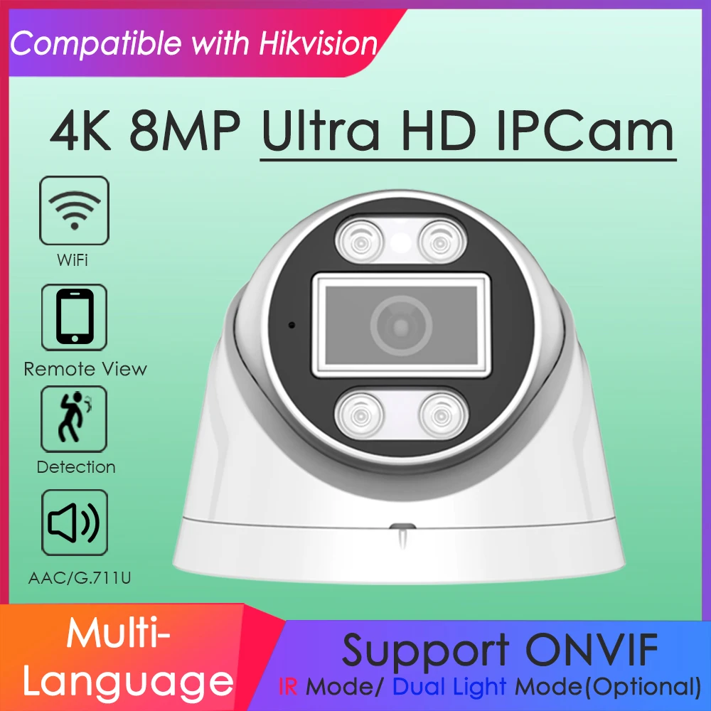 Smart Home Hikvision - 4K 8MP Wifi Wireless IP Camera