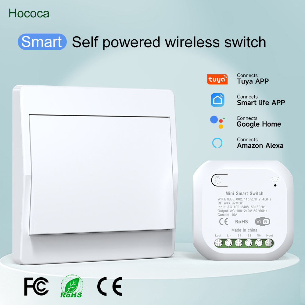 Smart Home Energy App - No Battery 1/2gang Kinetic Energy Tuya
