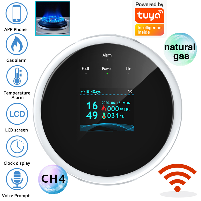 Smart Home Security System - 2.4G WiFi Gas Alarm Sensor Combustible
