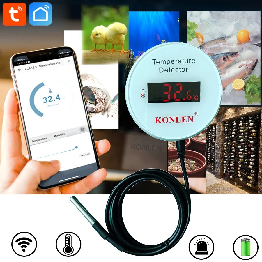 KONLEN Tuya Wifi Temperature S - Smart Home Green 评论和价格