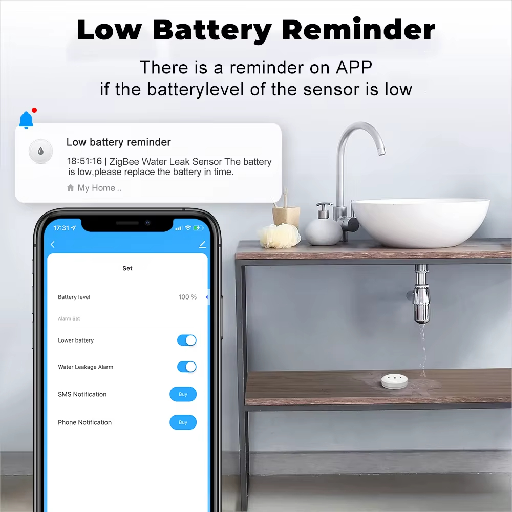 Smart Zigbee Water Leak Sensor - Smart Home Green 评论和价格