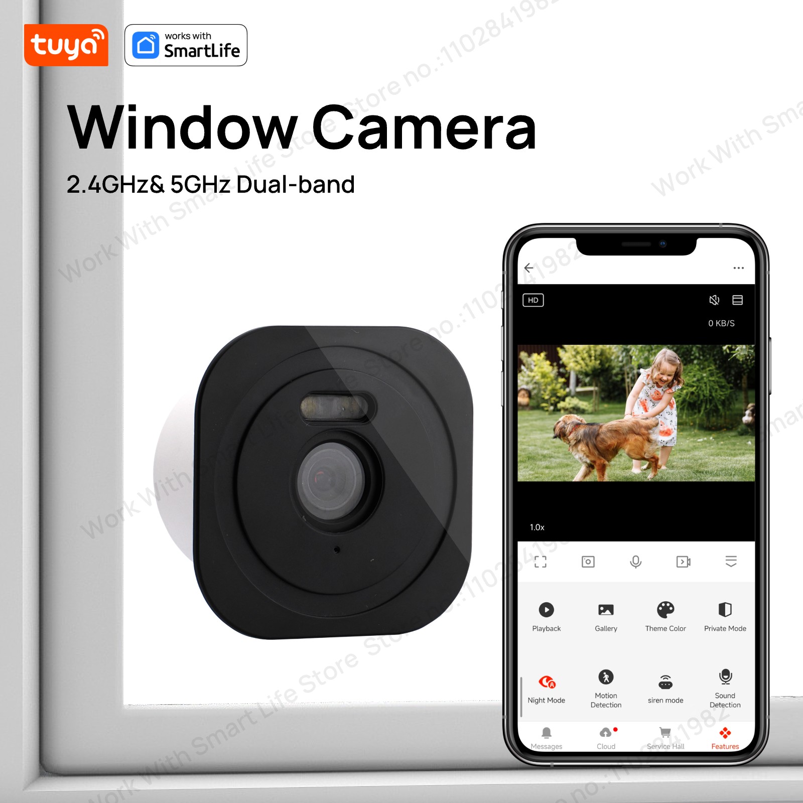 3MP 2K Tuya Window Camera,2.4G - Smart Home Os 评论和价格