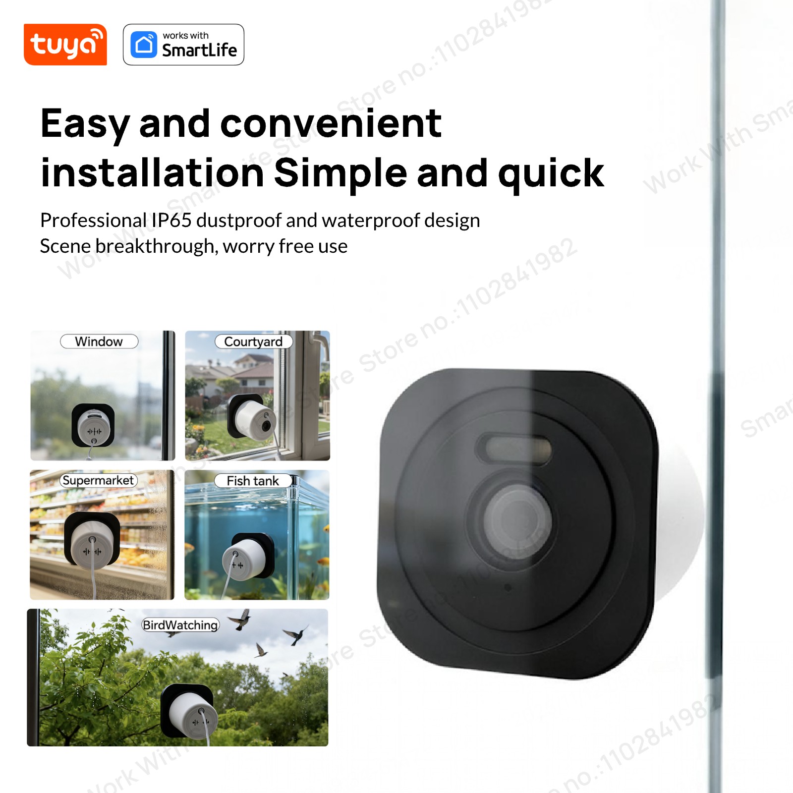 3MP 2K Tuya Window Camera,2.4G - Smart Home Os 评论和价格