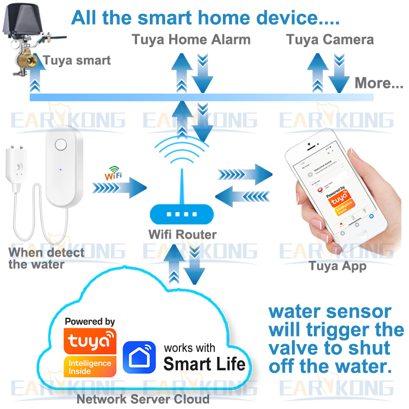 Tuya WiFi Smart Water Leak Sen - Smart Home Green 评论和价格